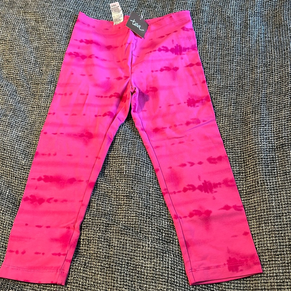 NWT/NWOT: Tea Collection Girls Capri Leggings Pink Tie Die